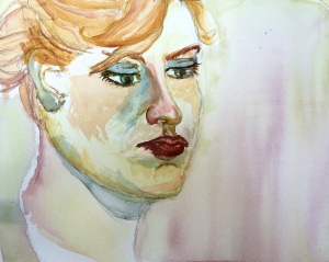 "Caroline" Watercolor on arches watercolor paper 
